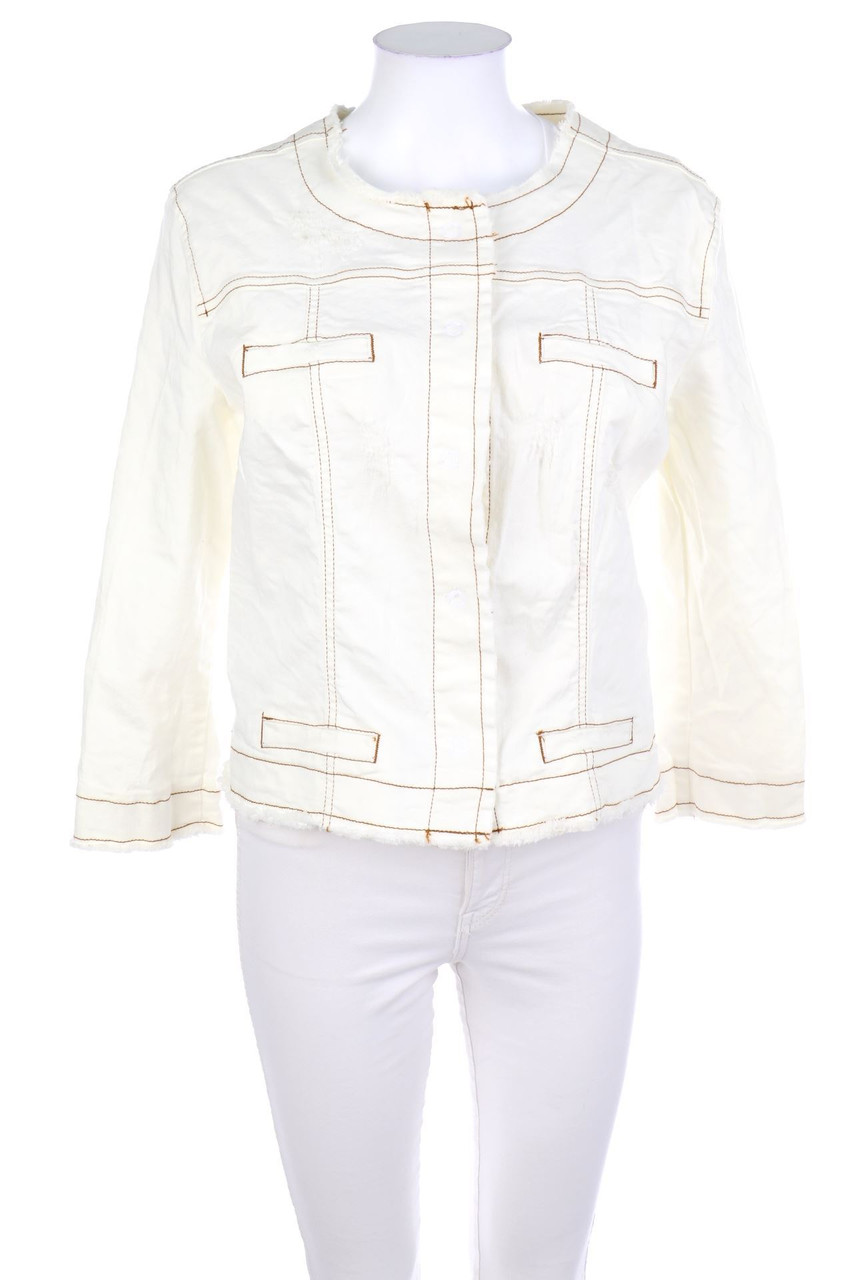 R JEANS - Destroyed-Jacke mit 7/8-Ärmel - L