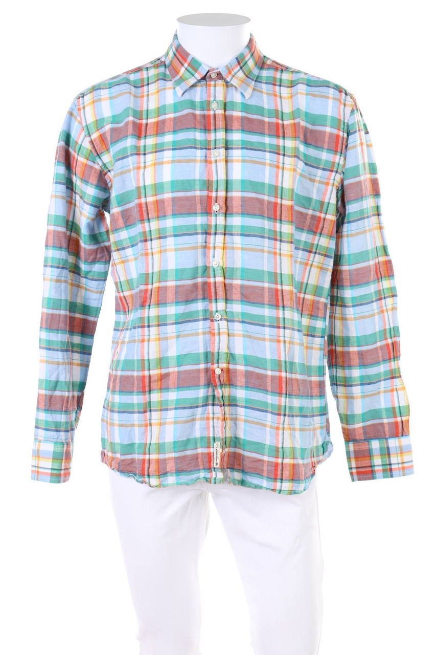 WARREN & PARKER - kariertes Hemd aus Leinen-Mix - L