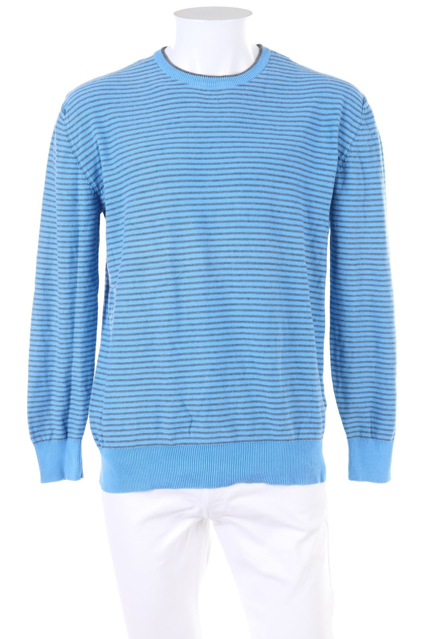 TOM TAILOR - Streifen-Baumwoll-Strick-Pullover - XL