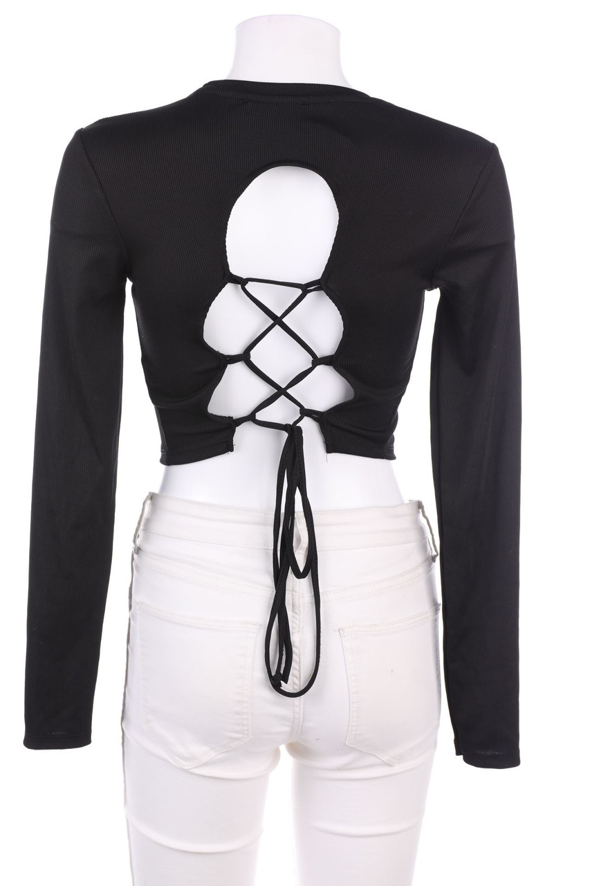 Bershka - Longsleeve-Shirt mit Schnürung - S