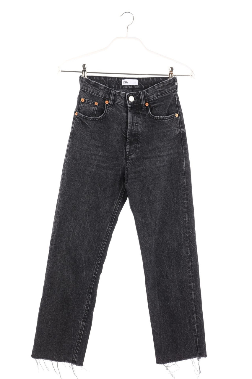ZARA&#x20;-&#x20;High&#x20;Waist-Dark&#x20;Denim&#x20;Straight&#x20;Cut&#x20;Jeans&#x20;-&#x20;D&#x20;32