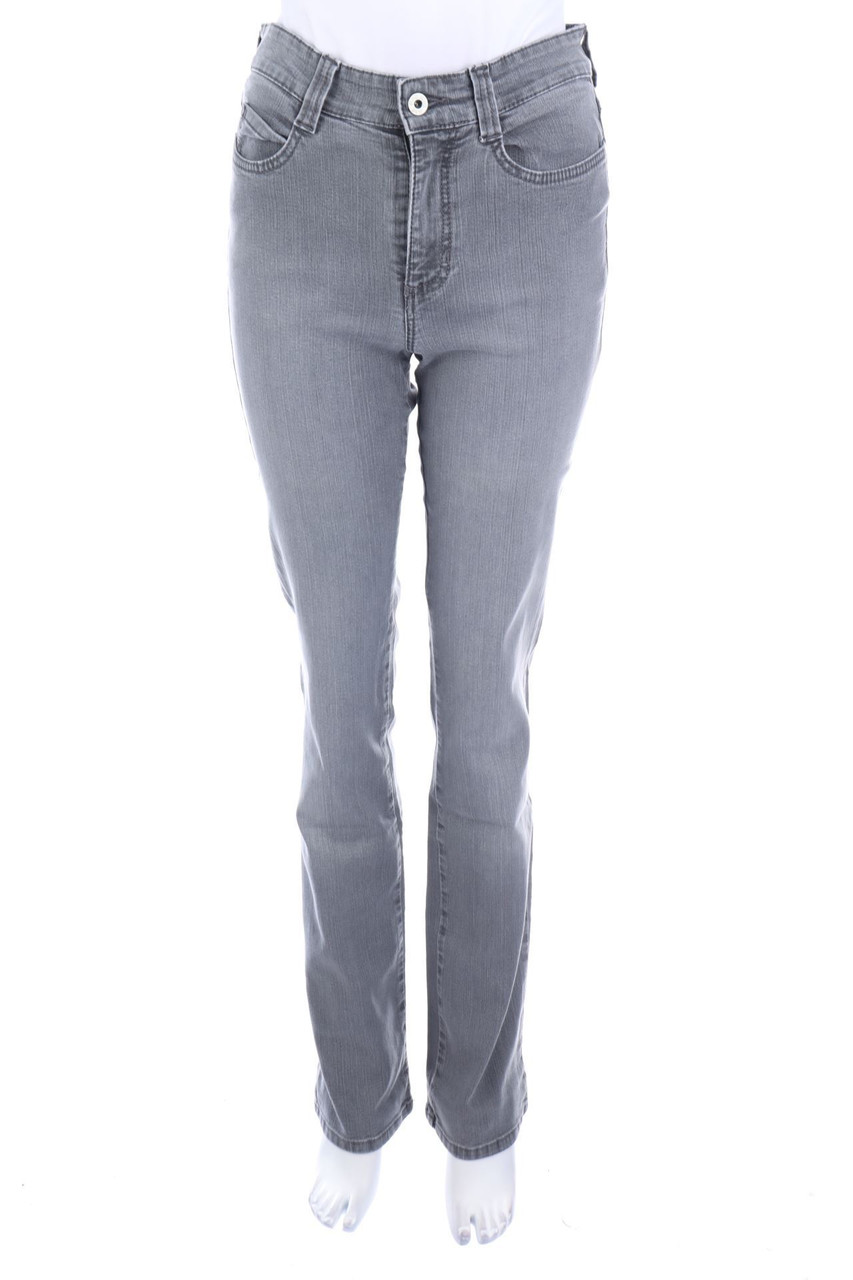 MAC - Used Look Straight Cut Jeans mit Strass-Steinen - M