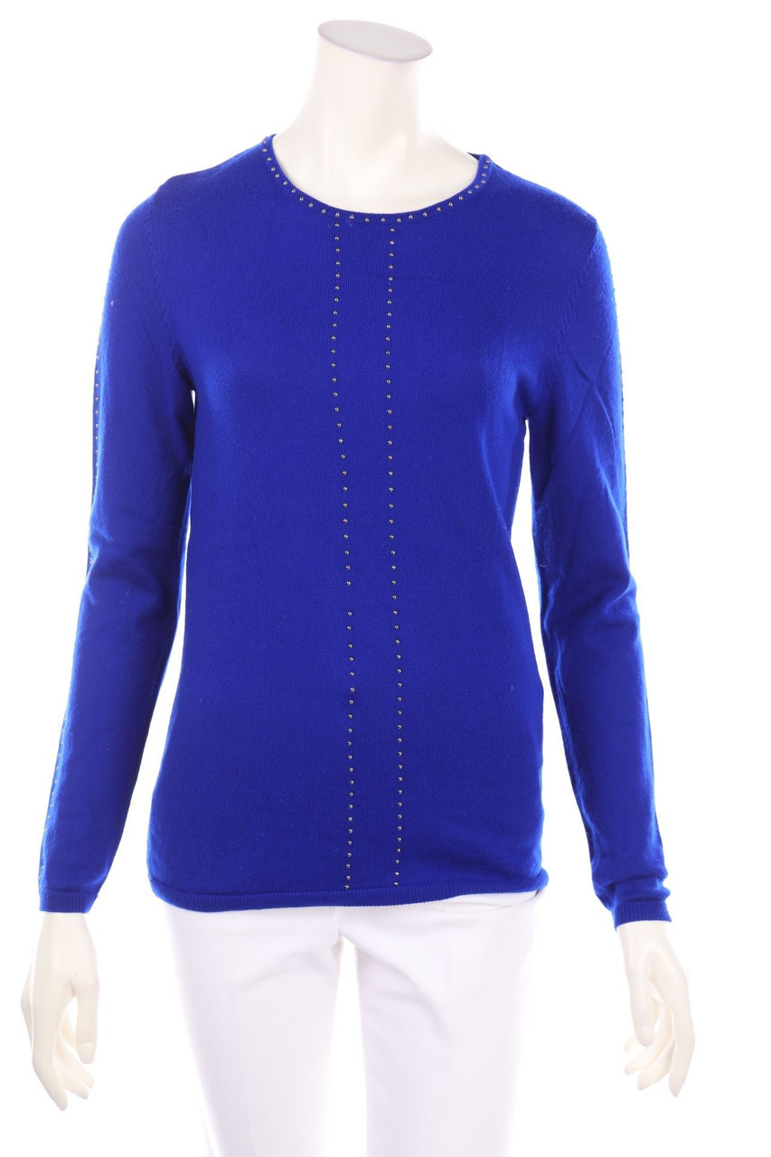 alberto bini - Strick-Pullover aus Merinowolle mit Applikationen - D 36