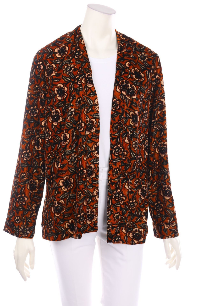 Yerse - Samt-Jacke mit Blumen-Print - XL