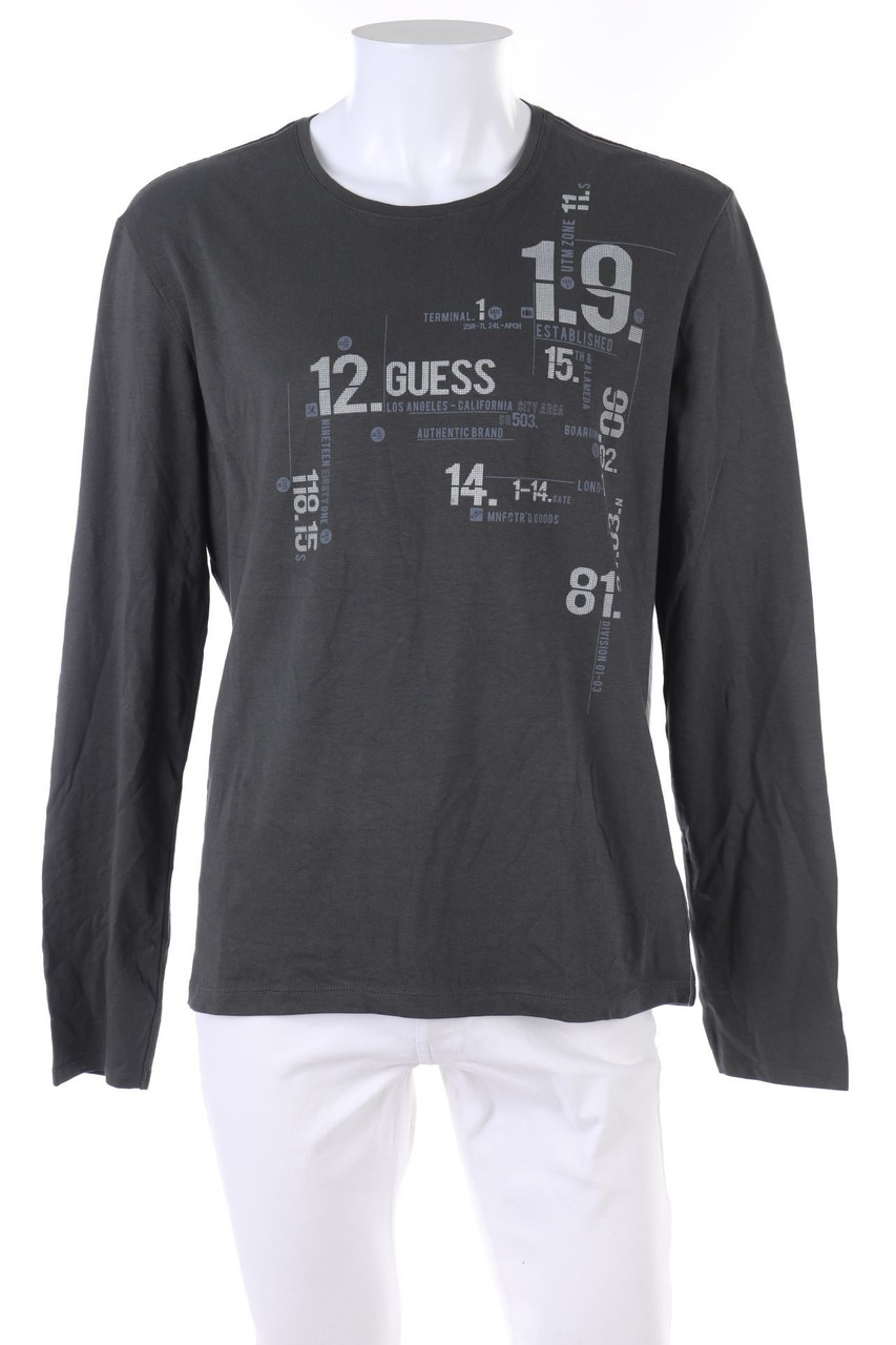 GUESS - Longsleeve-Shirt mit Logo-Print - XXL