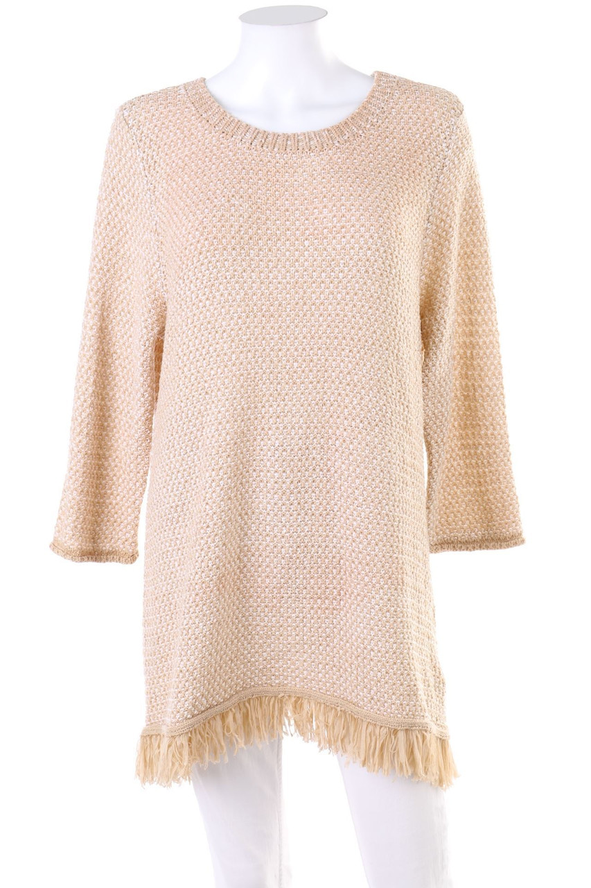 HELENA VERA - Strick-Pullover mit Fransen - D 42