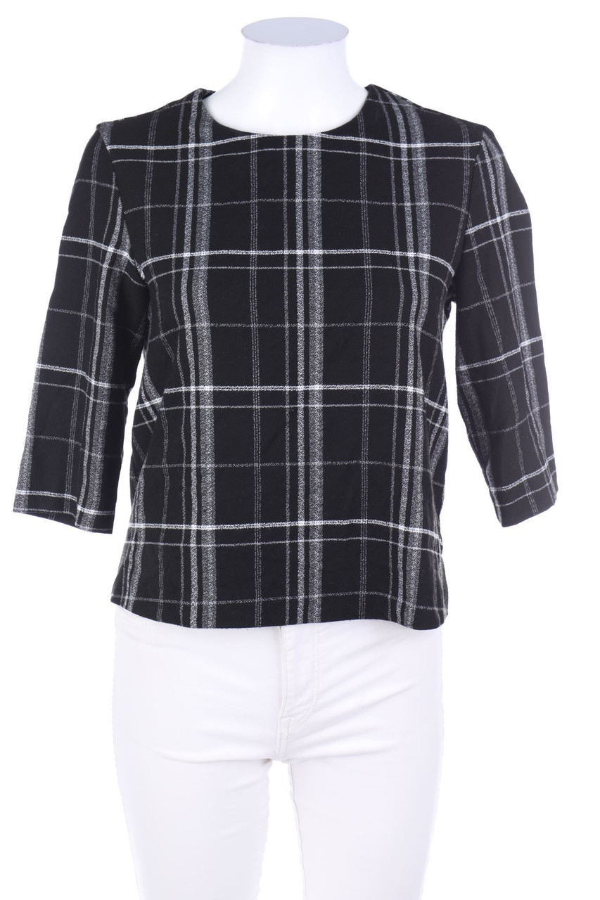 MANGO SUIT - 3/4-Arm-Shirt mit Karo-Muster - XXS