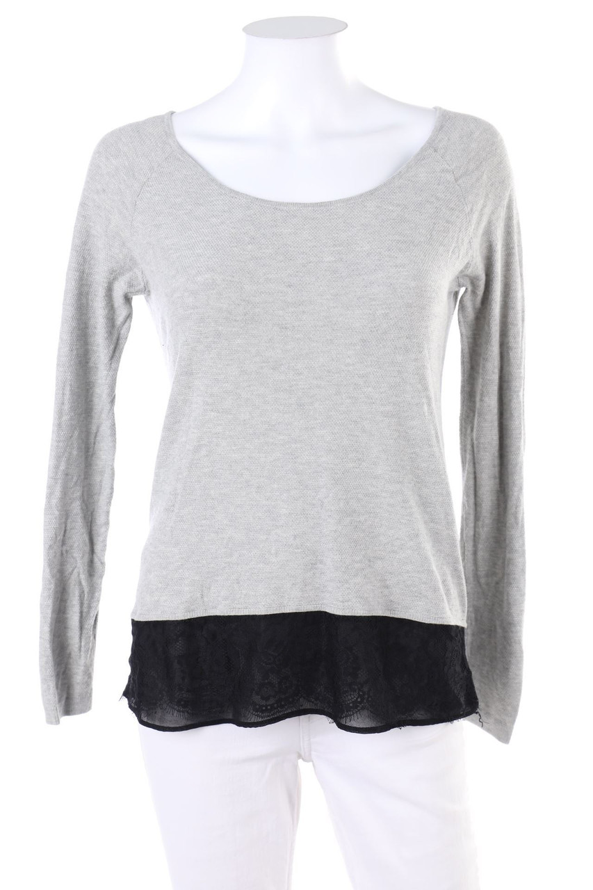 Ohne Label - Strick-Pullover mit Schleife - D 38