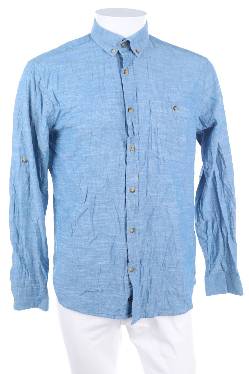 LC WAIKIKI - Button-down-Hemd aus Baumwolle mit Krempel-Ärmeln - M