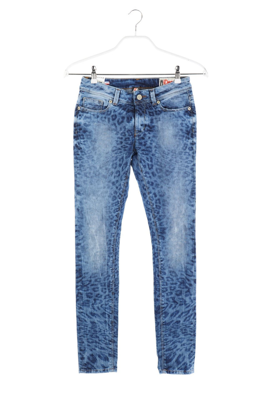 iDenim - Slim Jeans mit Leo-Print - W25