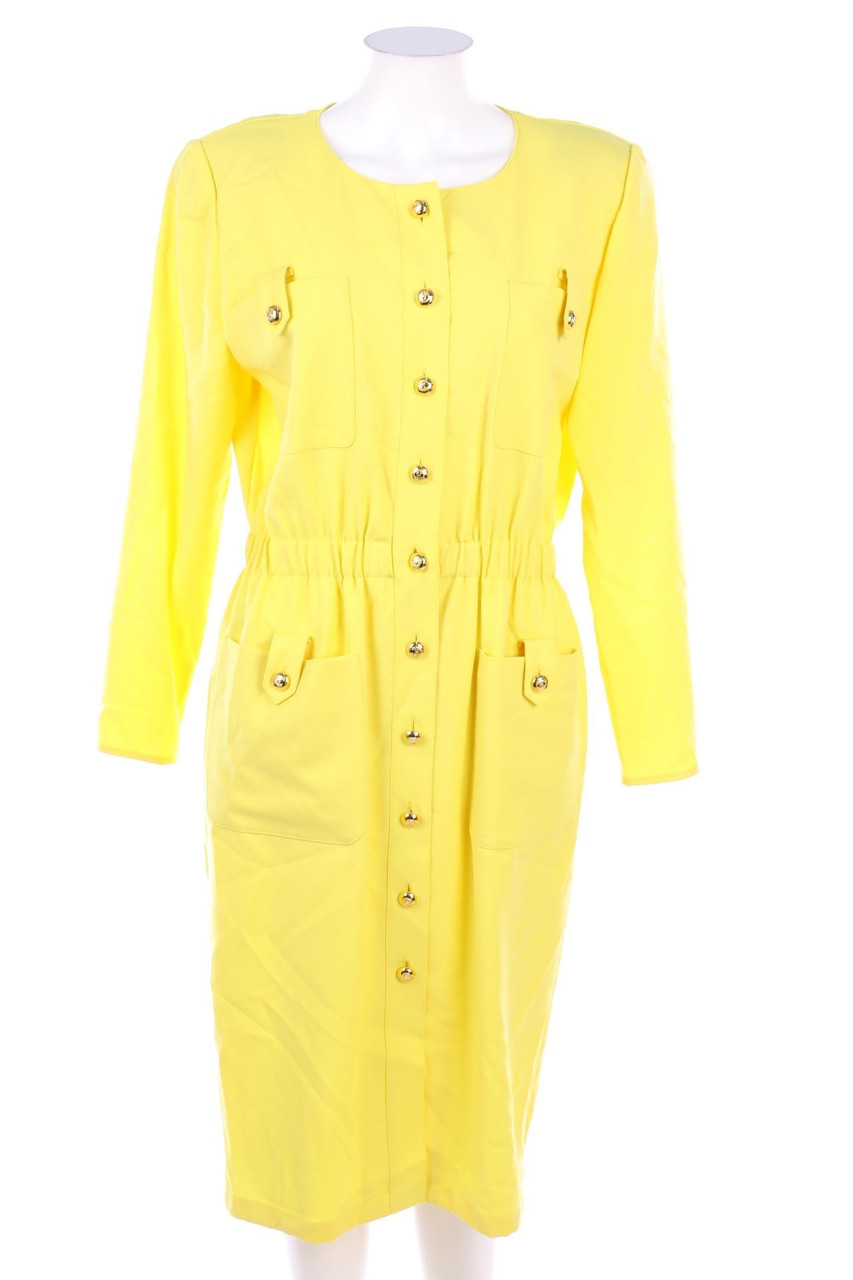 VALENTINO MISS V - 90s-Vintage-Kleid aus Wolle mit Logo-Knöpfen - D 38