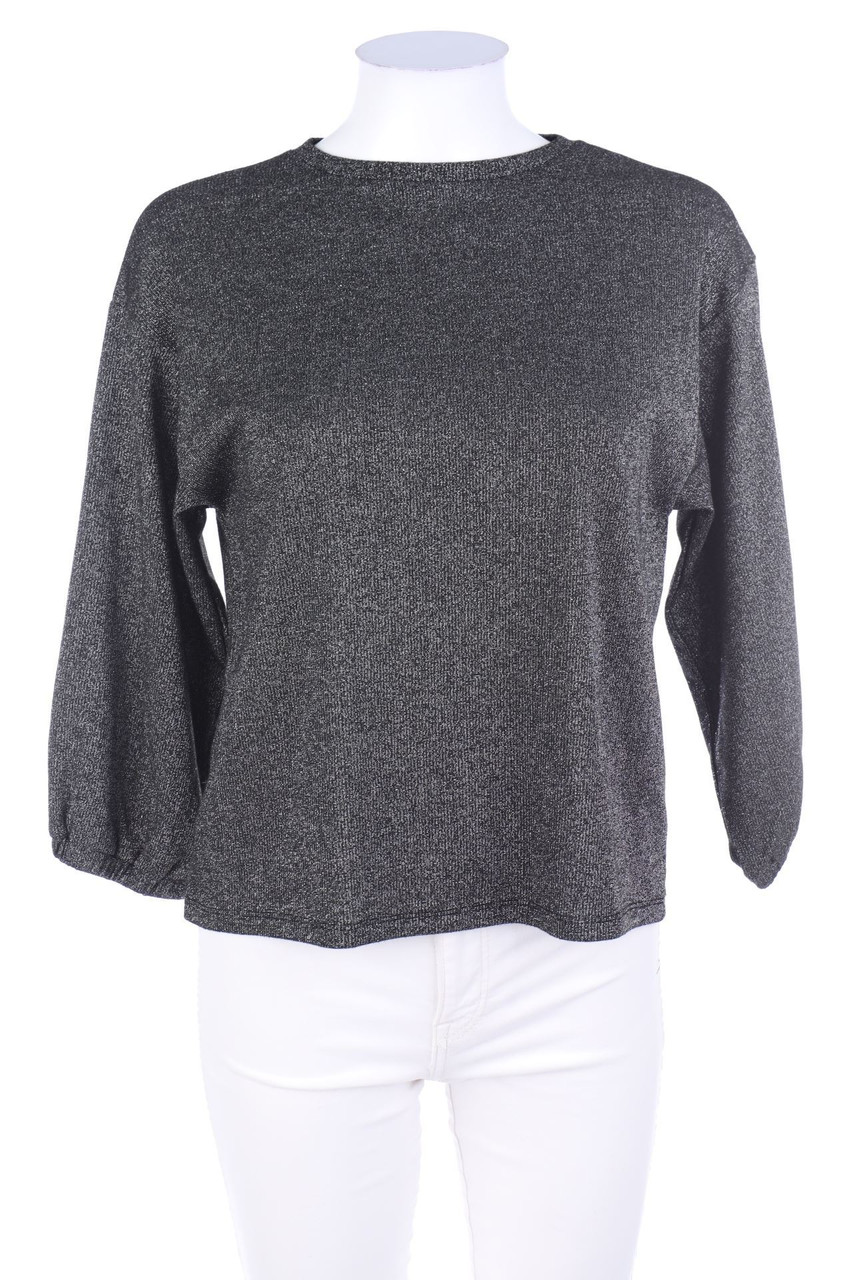 ZARA TRF - Glitzer-Shirt mit 7/8-Ärmel - S
