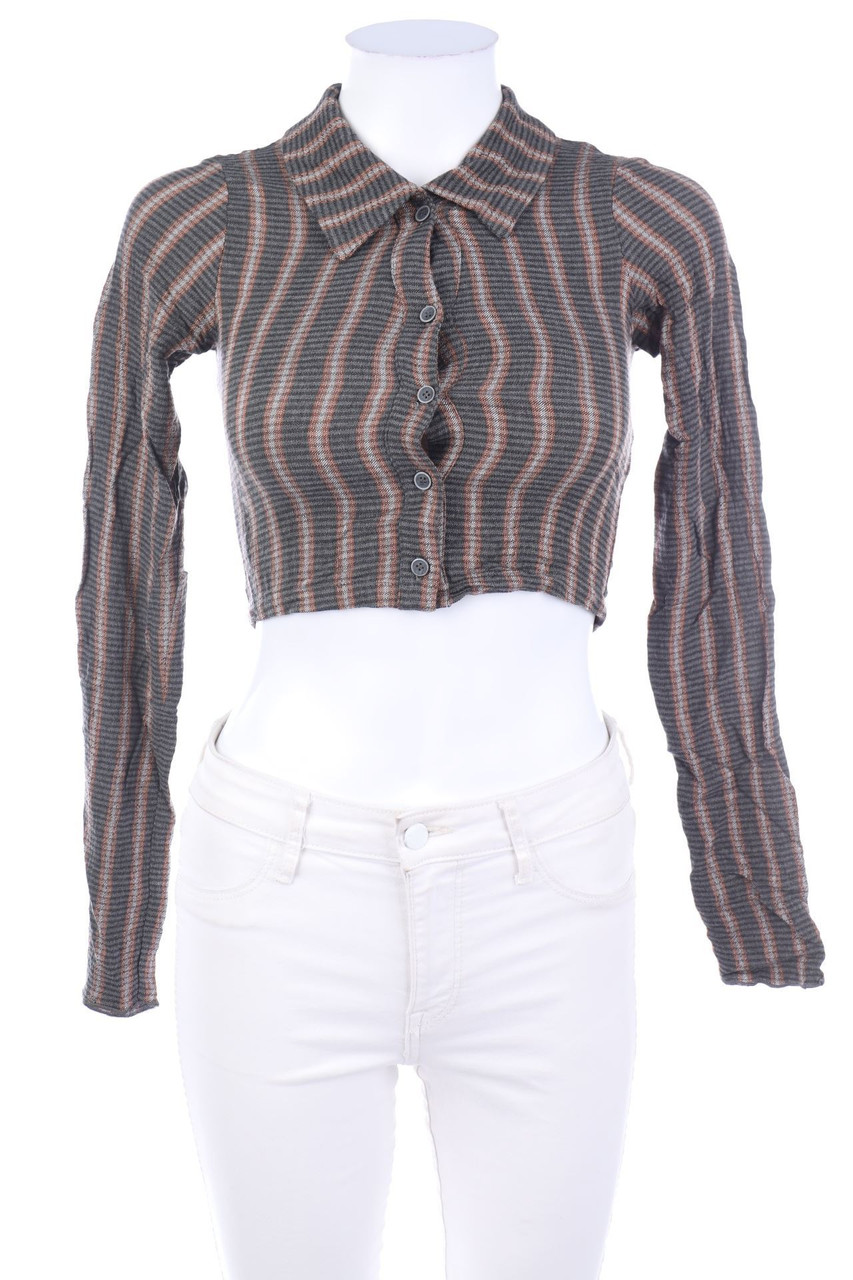 PULL&BEAR - Cropped-Hemd-Bluse - XS