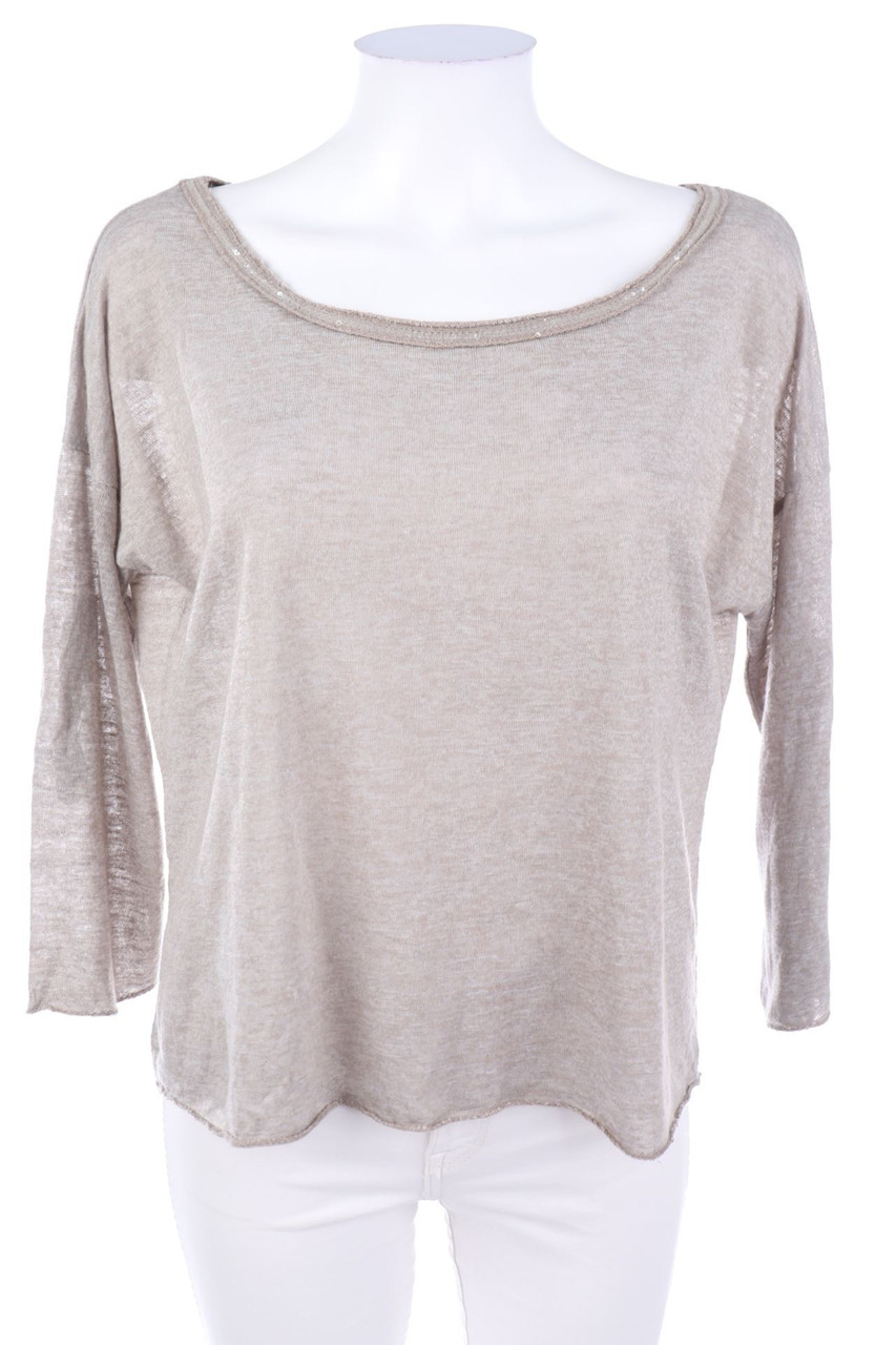 Ohne Label - 3/4-Arm-Shirt mit Strass-Steinen - L
