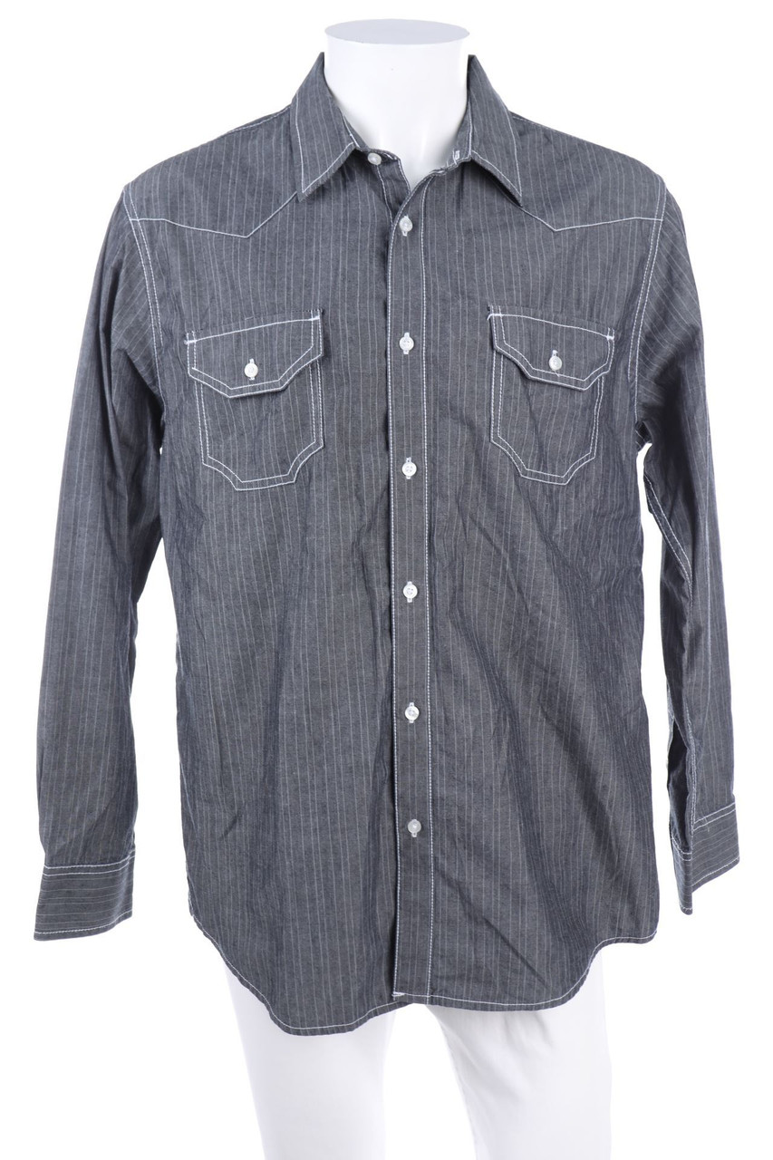 American Rag Cie - gestreiftes Hemd mit aufgesetzten Taschen - XL