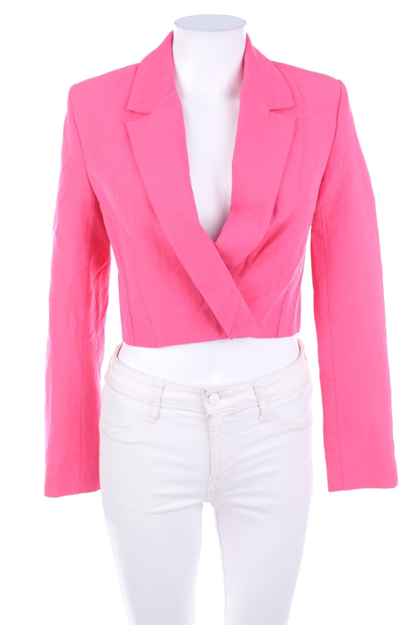 ZARA - Cropped-Blazer mit Leinen - XS