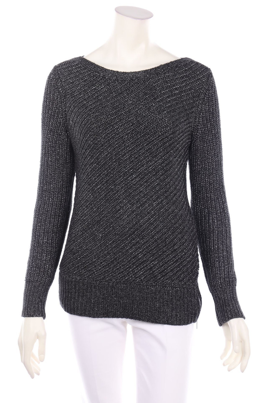 Calvin Klein - Glitzer-Strick-Pullover mit Reißverschluss - S