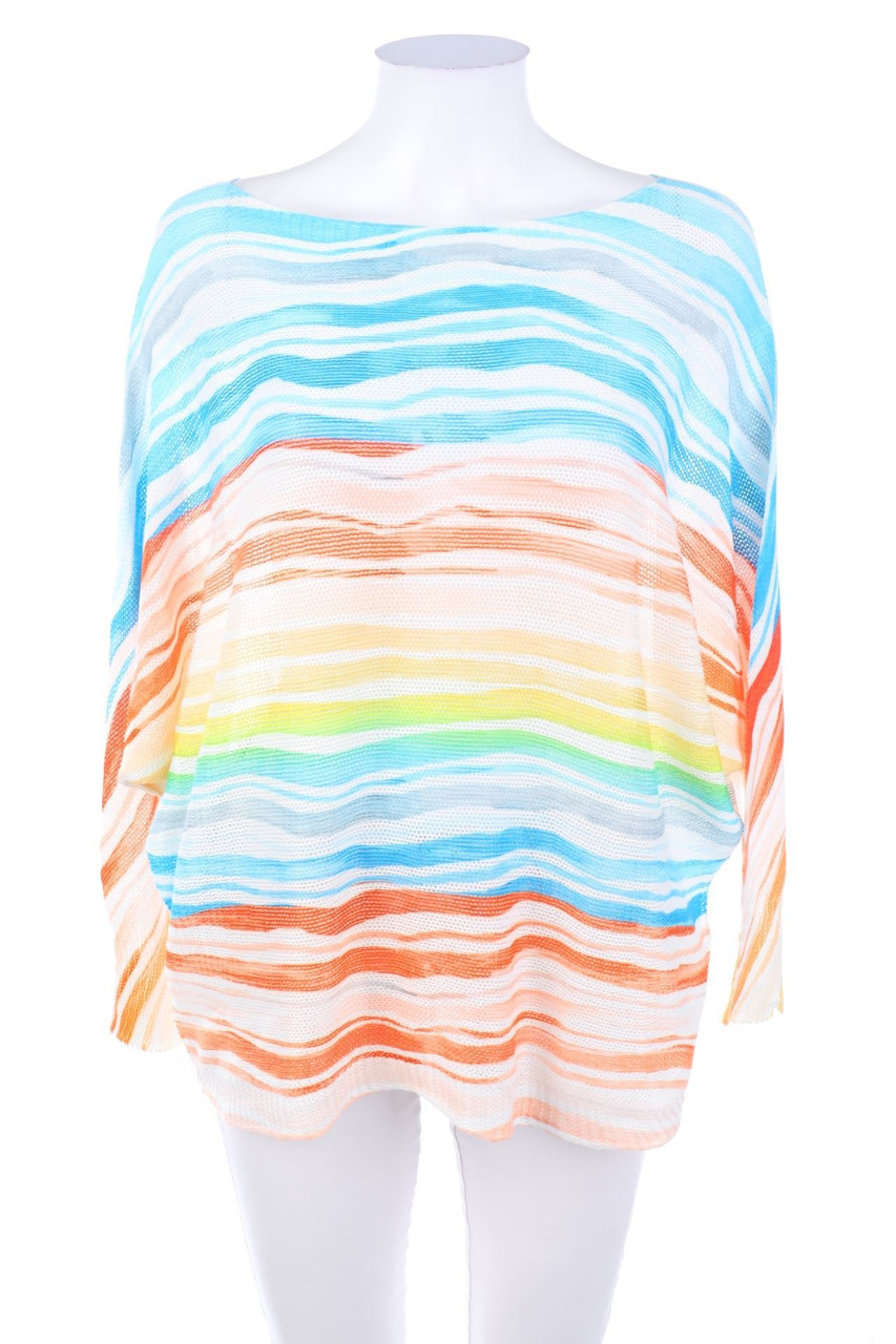 Ohne Label - Batwing-Pullover mit Streifen - D 36