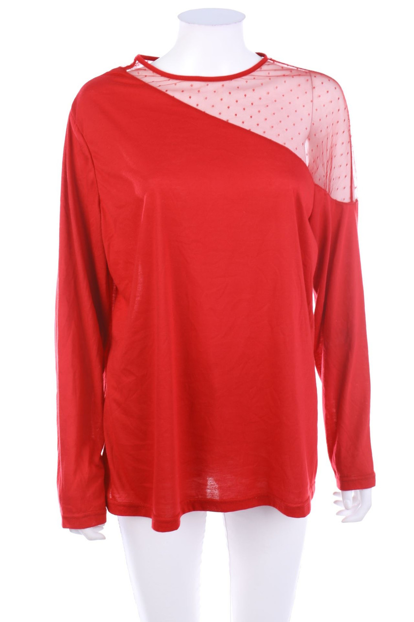 Ohne Label - Longsleeve-Shirt mit Mesh-Einsatz - D 48