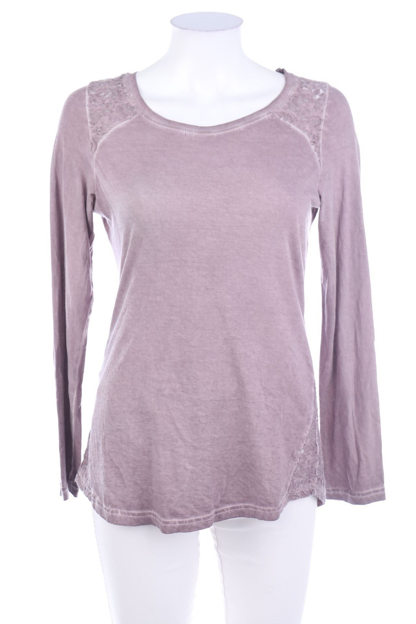 The Fresh Made Brand - Garment Dyed-Longsleeve-Shirt mit Spitze - S