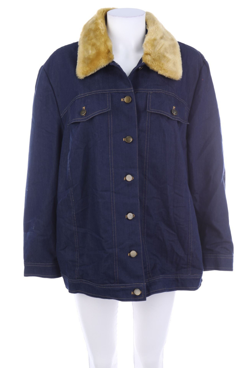 Gina Locardo - Jeans-Jacke mit Faux Fur-Kragen - D 46