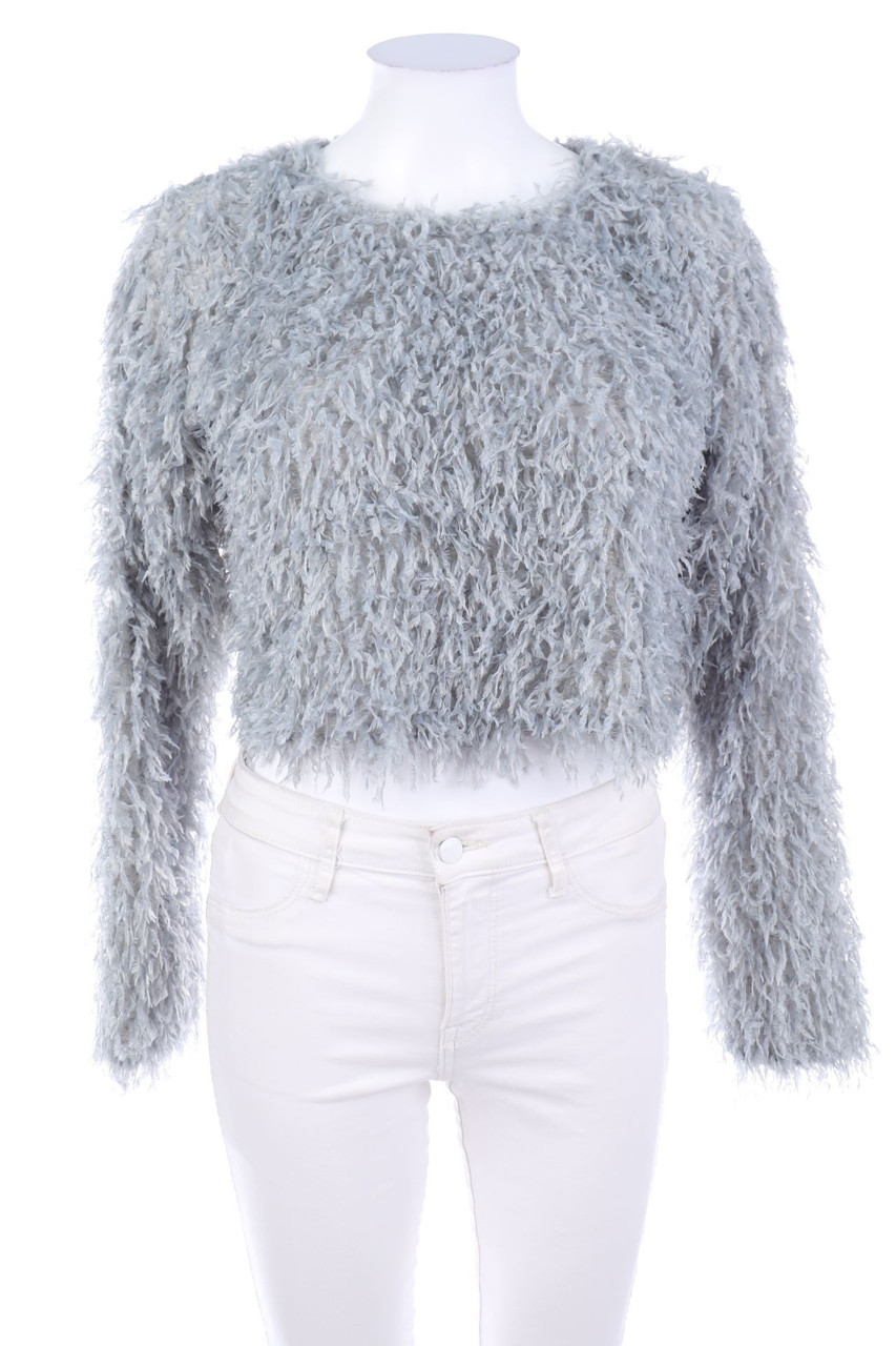ZARA - Cropped-Teddy-Strick-Pullover - L