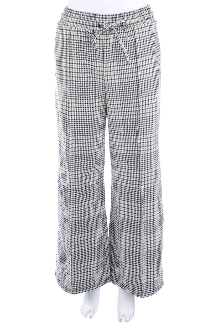 NEW LOOK - Palazzo-Hose mit Hahnentritt-Muster mit Gummizug - D 34