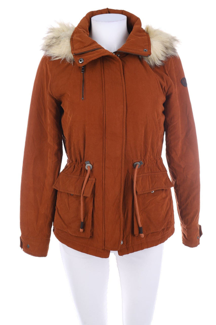 ONLY - wattierte Jacke mit Fake Fur-Besatz - XS