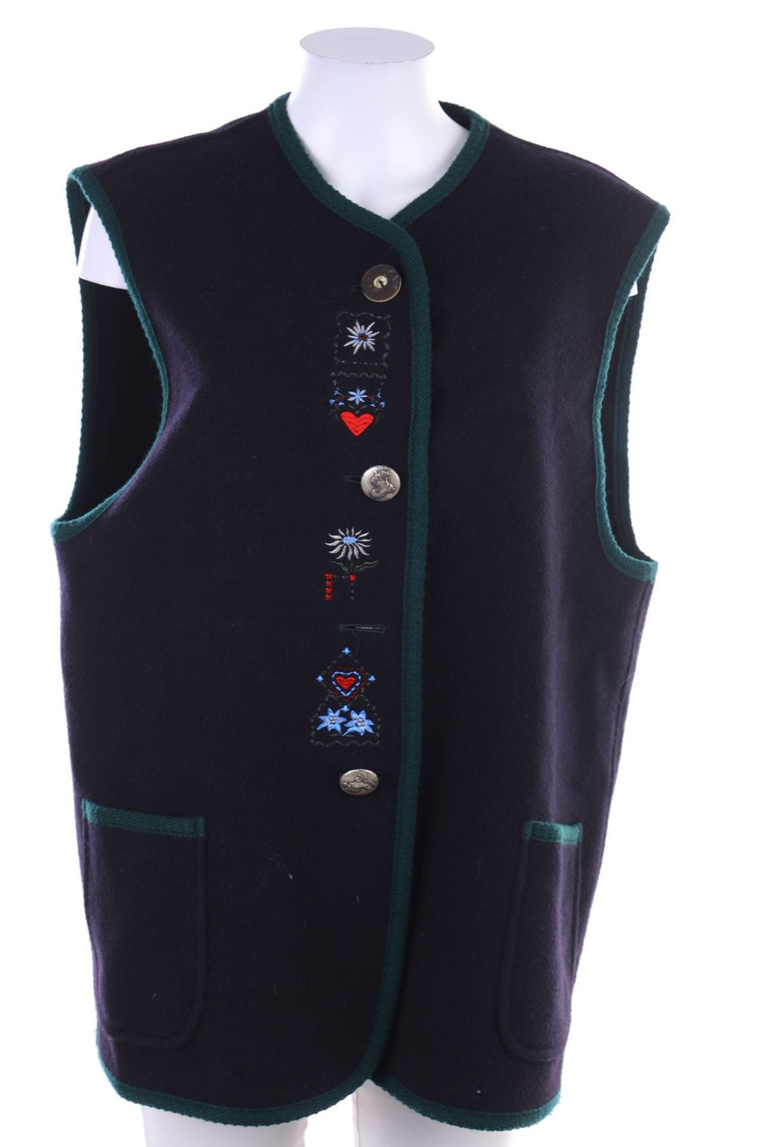 Ursl Trachten - Weste aus Schurwolle mit Stickereien - D 46