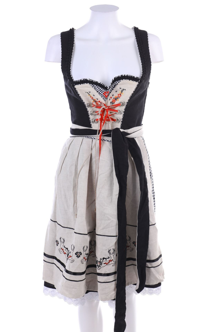 STOCKERPOINT - Dirndl aus Leinen-Mix mit Stickereien - D 36