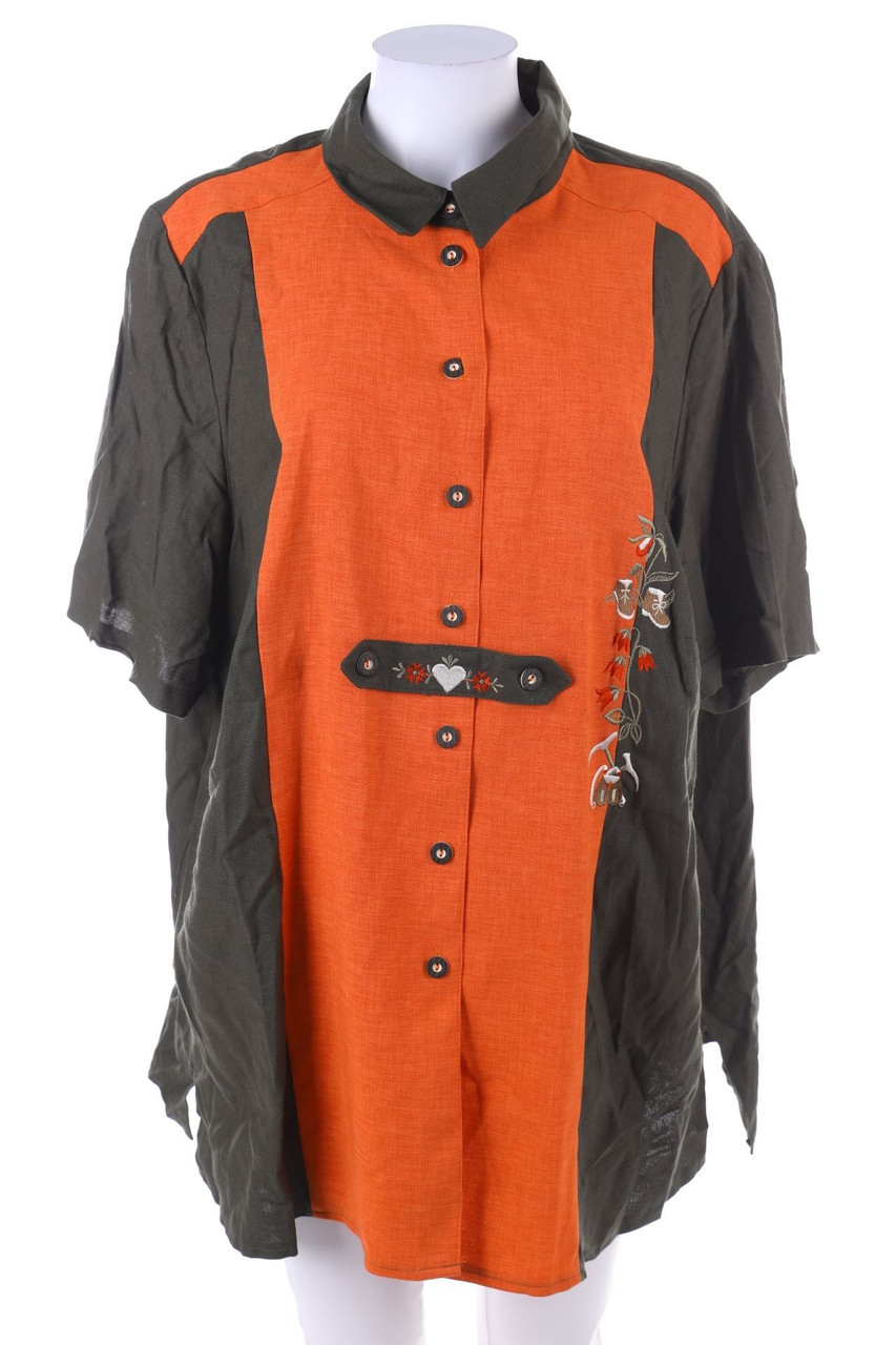 Gülthner´s Rosenhof - Trachten-Hemd-Bluse mit kurzem Ärmel - D 52