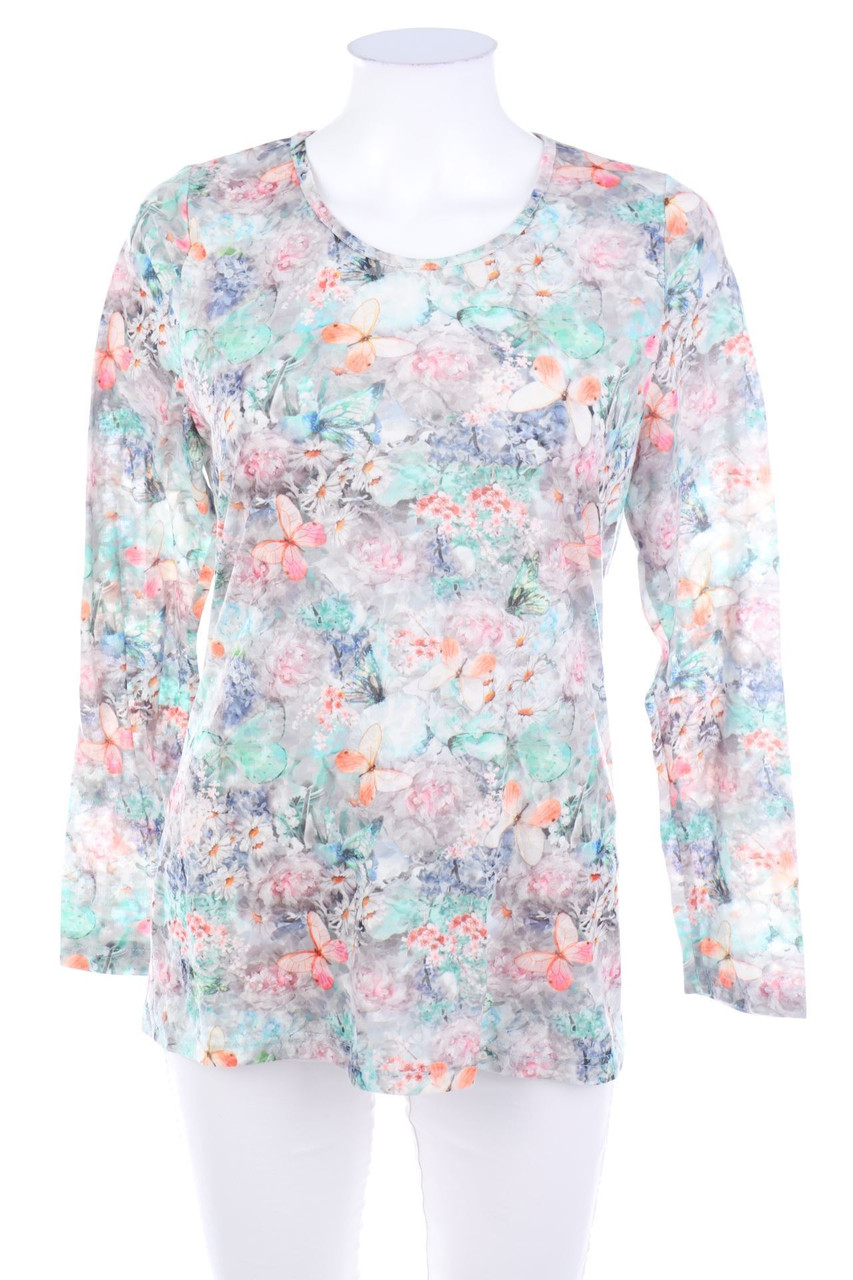 Ohne Label - Longsleeve-Shirt mit Blumen-Print - D 38