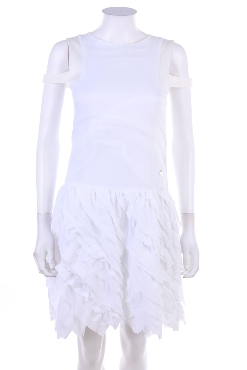 roberto cavalli - Cold-Shoulder-Cocktailkleid mit Volants - XS