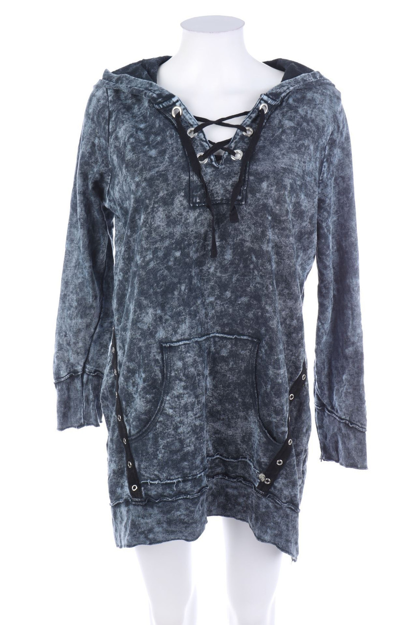 tredy - Sweat-Minikleid mit Strass-Steinen - D 38