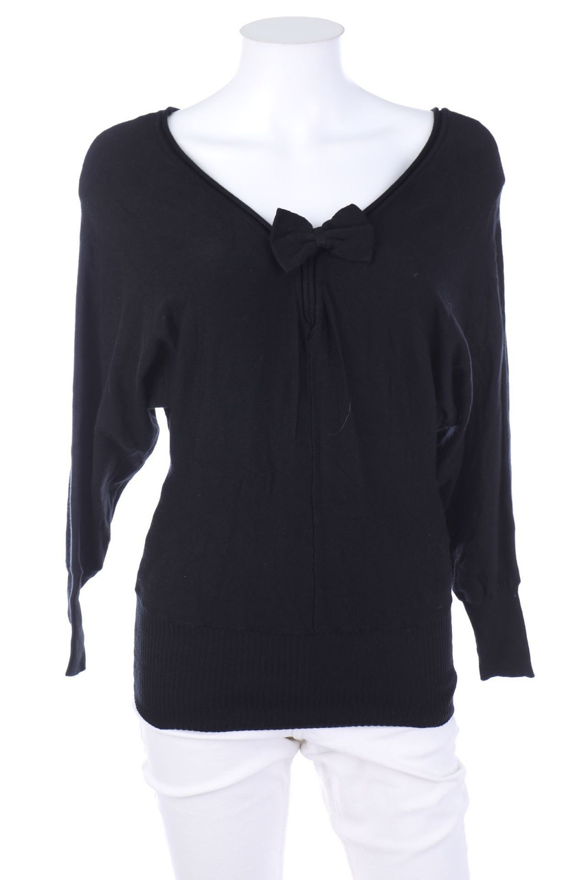 Ohne Label - Batwing-Pullover mit Schleife - D 32