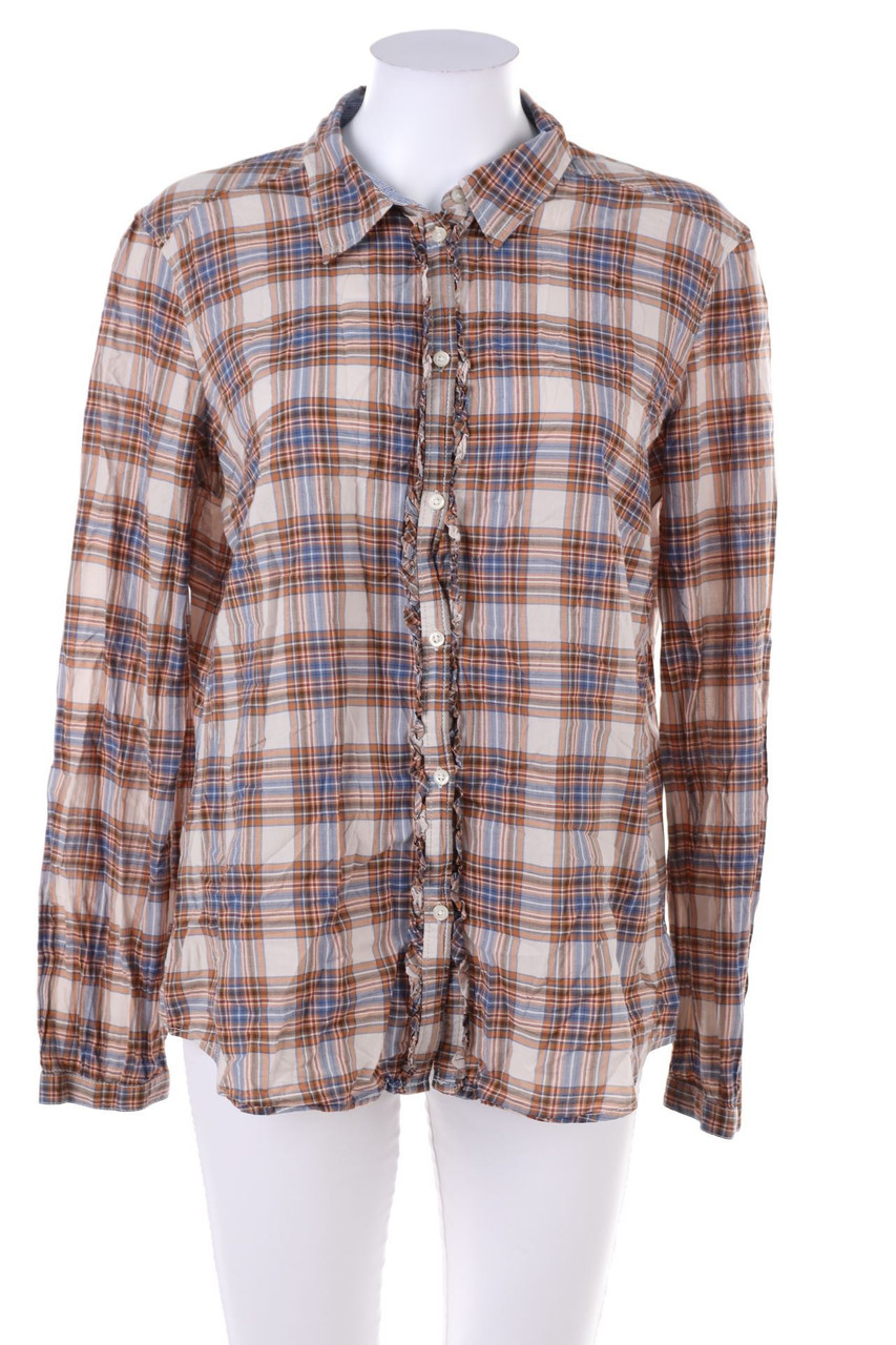 ESPRIT - Tartan-Hemd-Bluse mit Rüschen - D 42