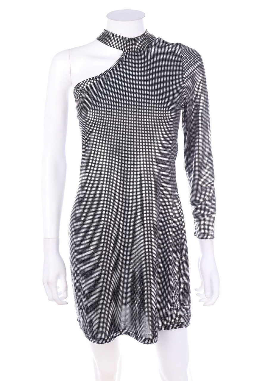 SHEIN CURVE - One Shoulder-Kleid mit Metallic-Effekt - XL