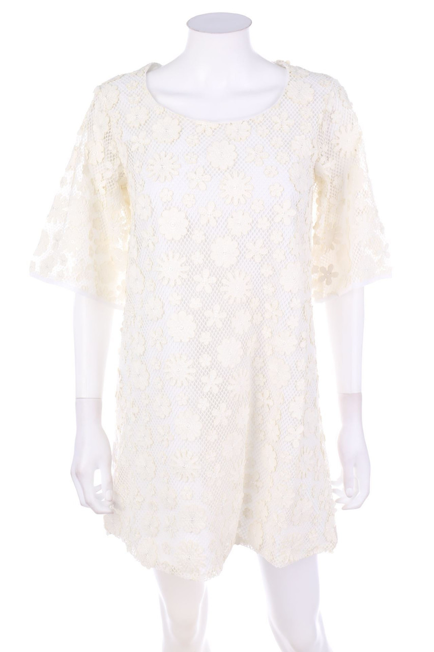 SOON - Abendkleid mit Kunstleder-Details - S