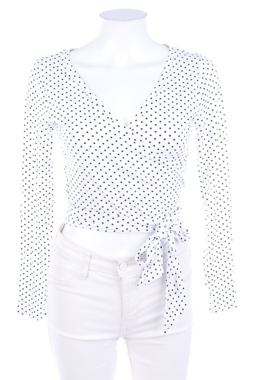 asos DESIGN - Wickel-Cropped-Shirt mit Punkten - D 36