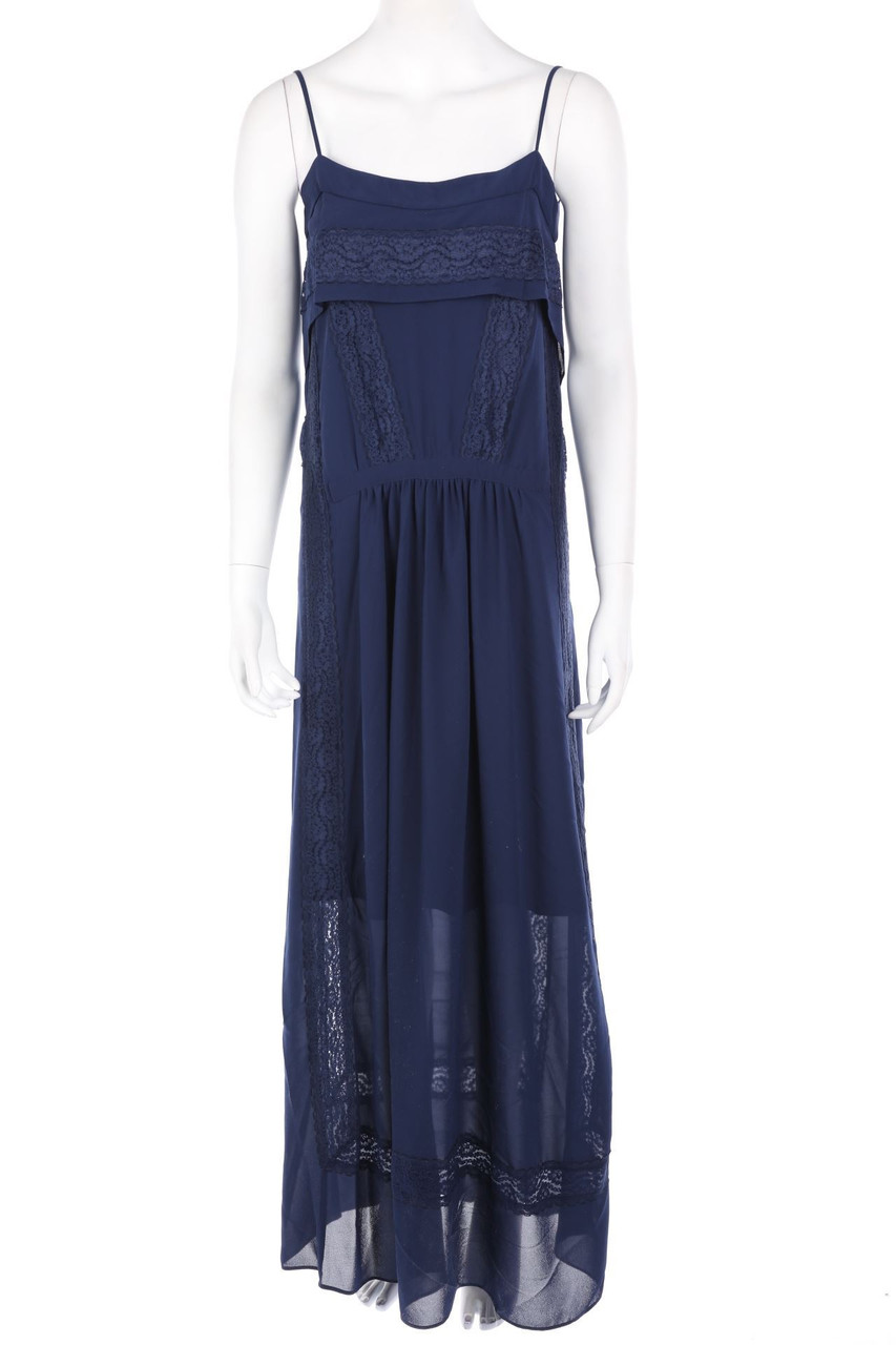 LES PETITES - Maxi-Abendkleid mit Spitzen-Einsatz - L