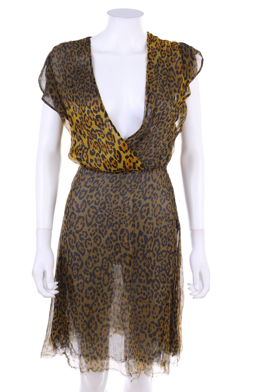 GERARD FIRENZE - Chiffon-Seidenkleid in Wickel-Optik - S