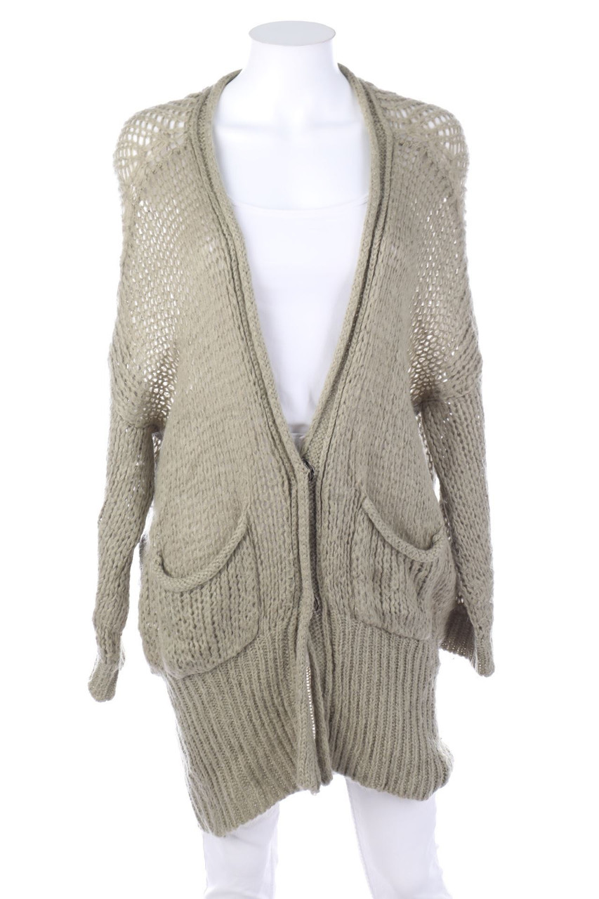 Massimo Dutti - Oversize-Cardigan mit aufgesetzten Taschen - S