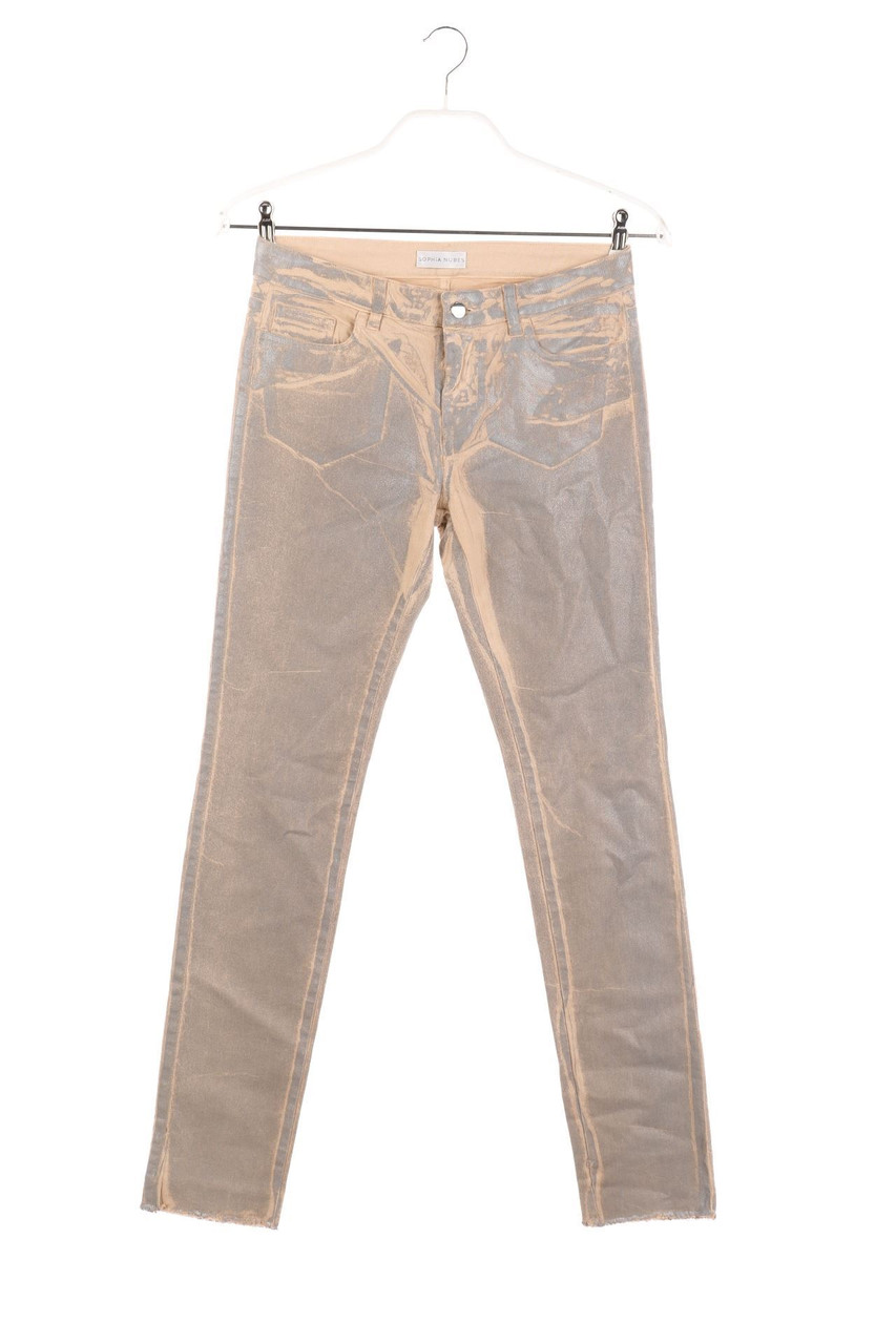 SOPHIA NUBES - Metallic-Coated Skinny-Jeans - D 34
