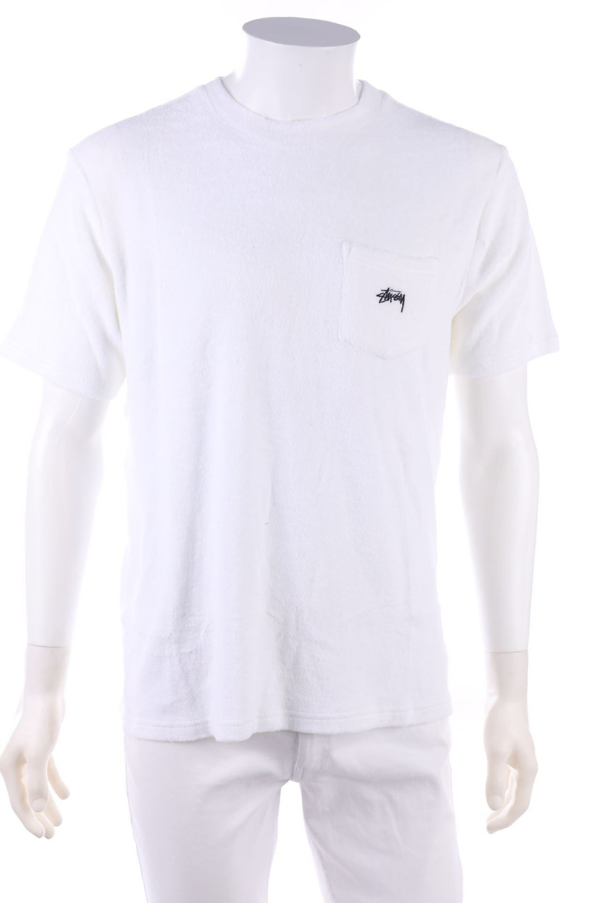 STÜSSY - T-Shirt mit Rundhals aus Baumwolle mit Logo-Stickerei - S