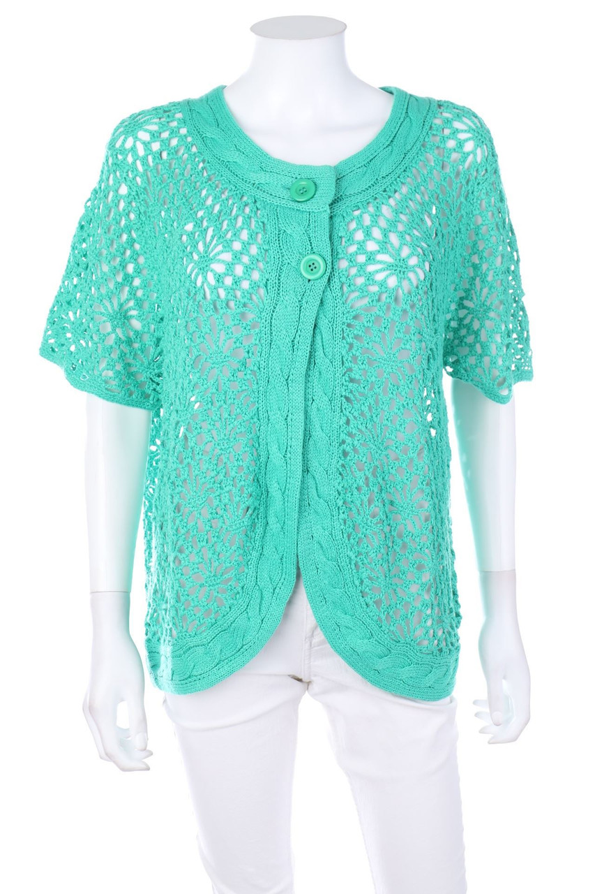 BEXLEYS - Kurzarm-Cardigan aus Lochstrick - XL