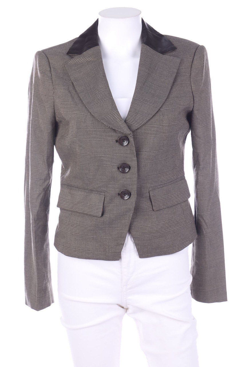 SISLEY - Blazer mit Kunstleder-Details - D 36