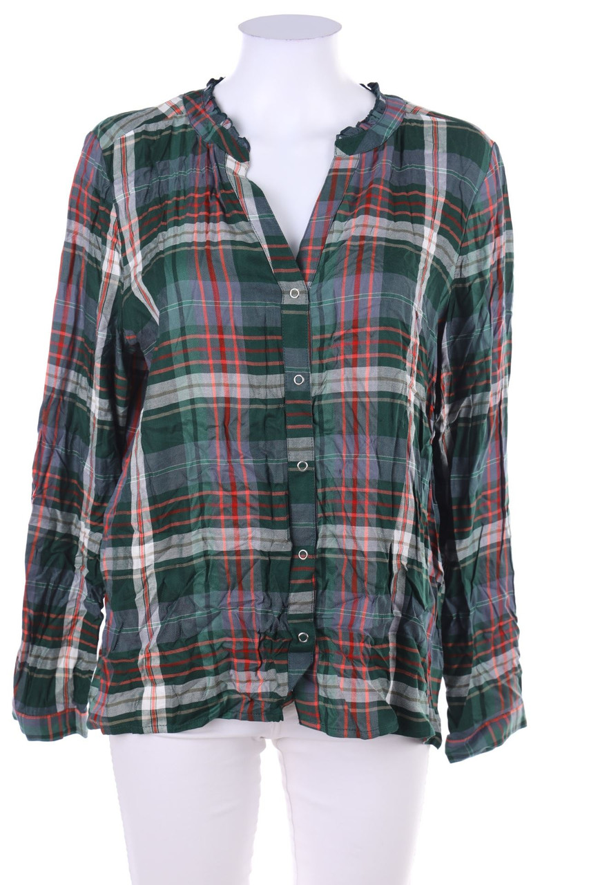 Street One - Karo-Bluse mit Rüschen - D 38