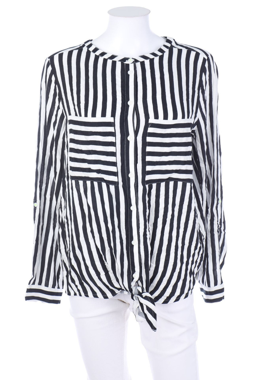 Street One - Streifen-Bluse mit Roll-up-Manschette - D 40