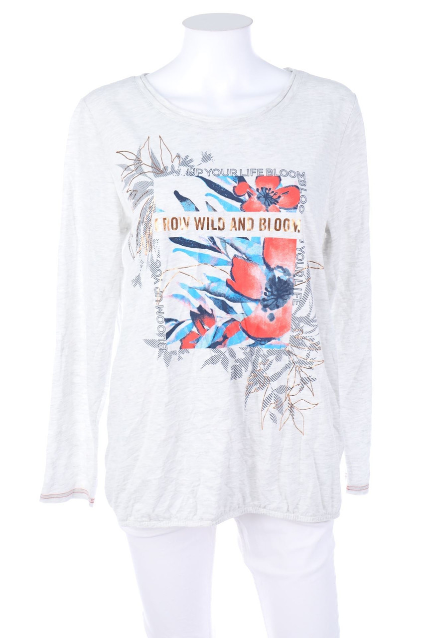 CECIL - Longsleeve-Shirt mit Blumen-Print - M