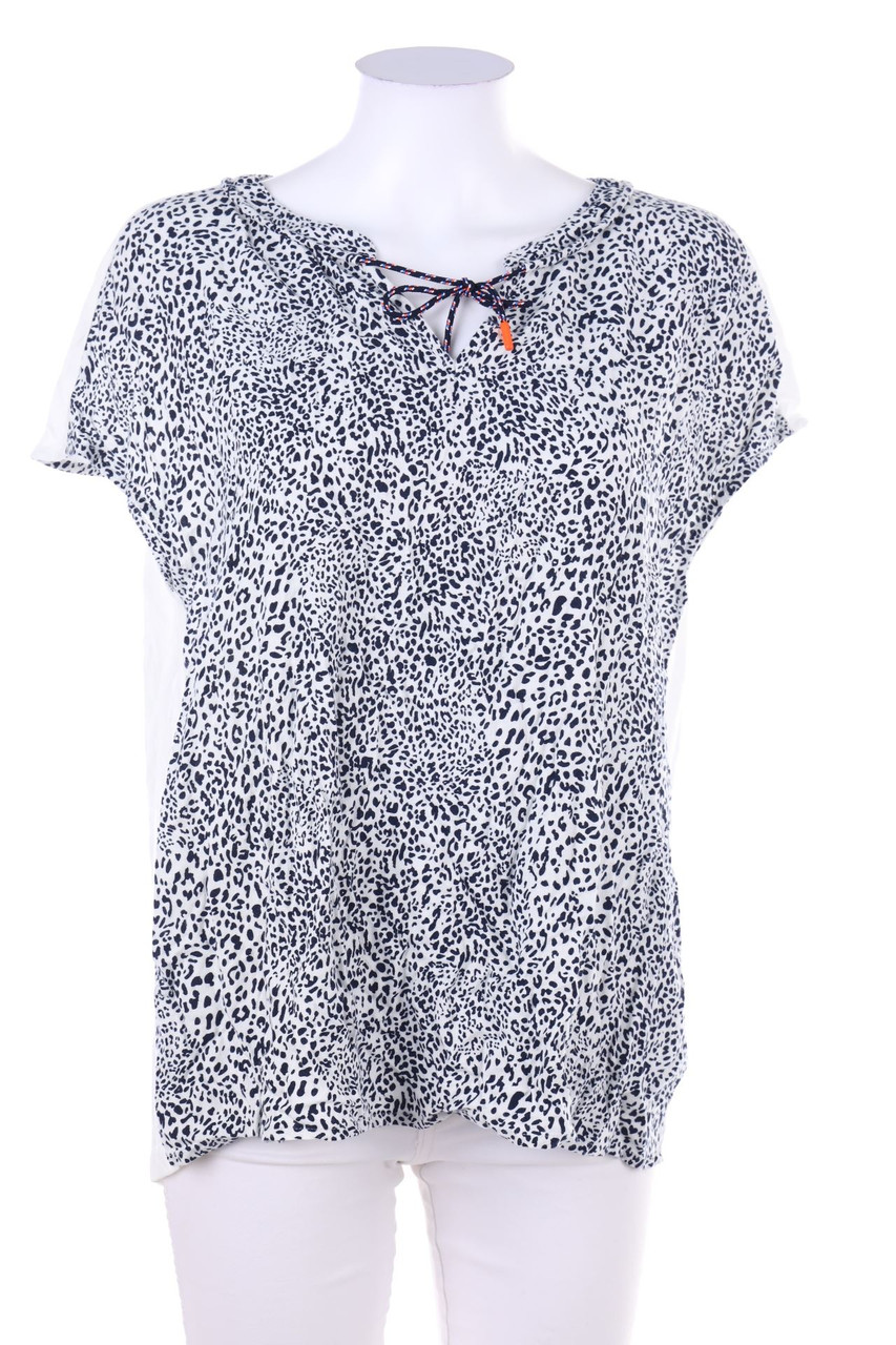 CECIL - Kurzarm-Bluse mit Leo-Print - M